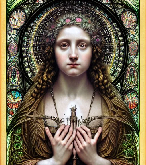 Image similar to hyperrealistic detailed portrait of a beautiful young goddess morphing into a gothic cathedral, authentic ornamental architecture, art by ernst haeckel, android jones, h. r. giger, gothic, neo - gothic, heavily ornamental,