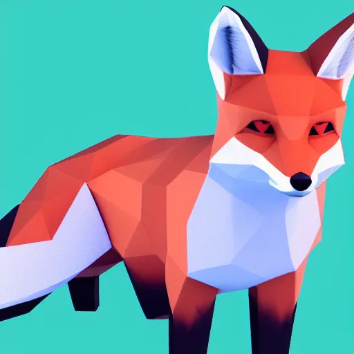 Image similar to Low polygon render of a fox on a white background, isometric 3d, ultra HD