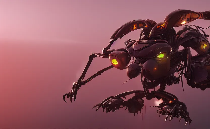 Image similar to insect robot, hyperdetailed, artstation, cgsociety, golden hour 8 k