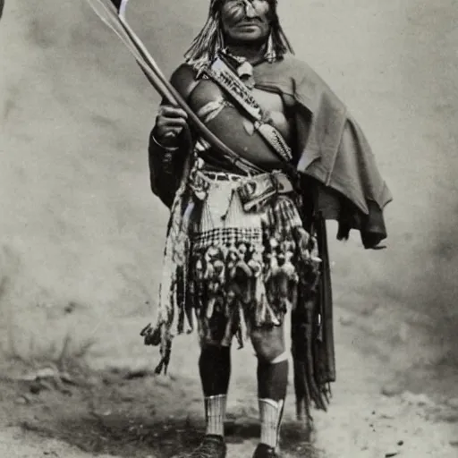 Image similar to old photo of an apache warrior