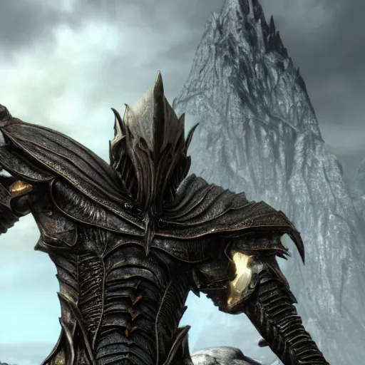 Prompt: daedric armor Tom Cruise vs Barrack Obama ebony warrior Skyrim Mod 4K award winning game of the year 120 HZ refresh rate