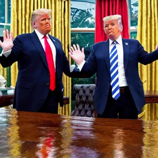 Prompt: trump t _ pose