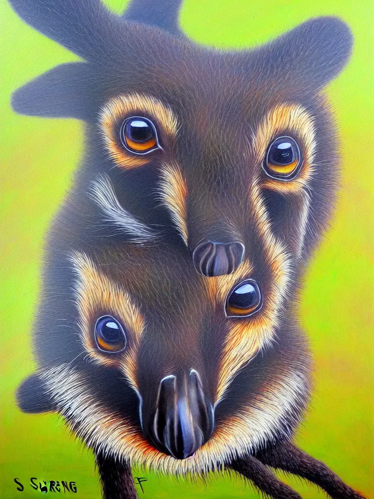 Prompt: australian wildlife art by susan trudinger