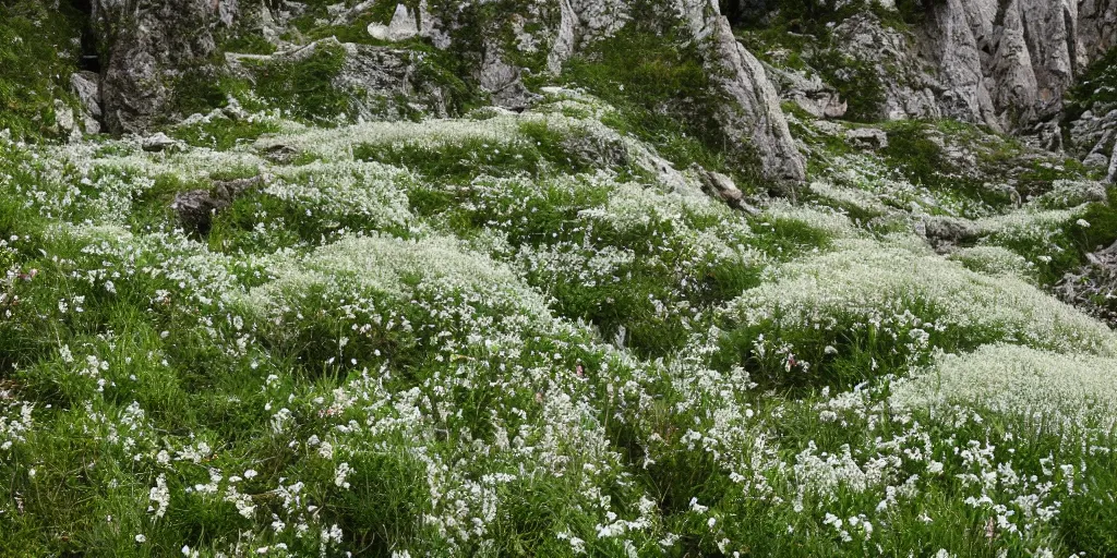 Image similar to old alpine root maze being overgrown by edelweiss, dolomites, juniper, wicca, low saturation, portrait _ photography _ artstation _ digital _ art _ adward _ winning