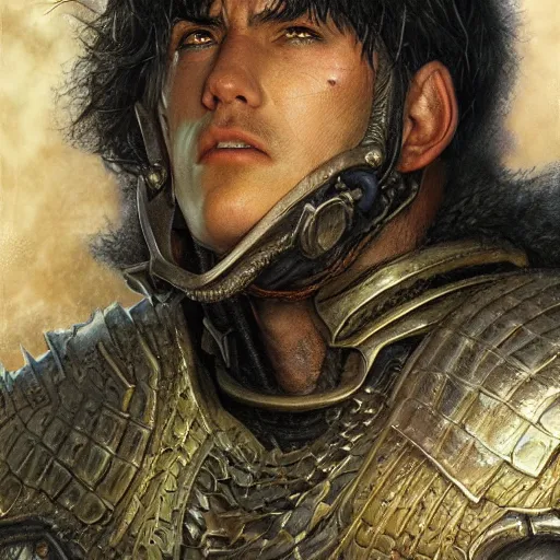 Image similar to guts from berserk as a realistic fantasy d & d character, close - up portrait art by donato giancola and greg rutkowski, realistic face, digital art, trending on artstation