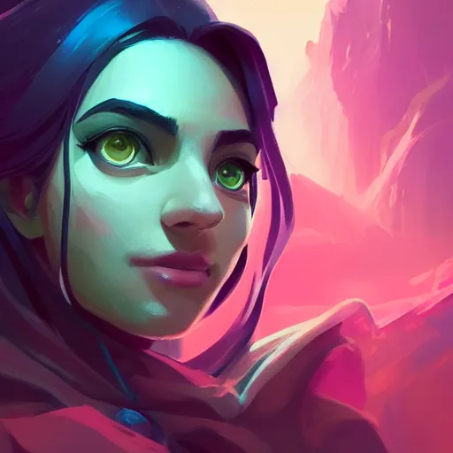 Image similar to profile portrait, maya ali mage, gloomhaven, dynamic lighting, gaudy colors, octane render aesthetic, matte painting concept art, official fanart behance hd artstation by jesper ejsing, by rhads and makoto shinkai and lois van baarle and ilya kuvshinov and rossdraws