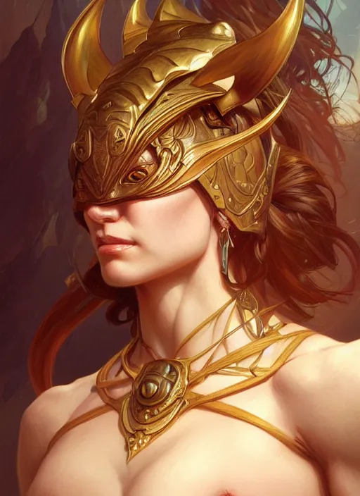 Image similar to portrait of battlecat, d & d, muscular, fantasy, intricate, elegant, highly detailed, digital painting, artstation, concept art, smooth, sharp focus, illustration, art by artgerm and greg rutkowski and alphonse mucha