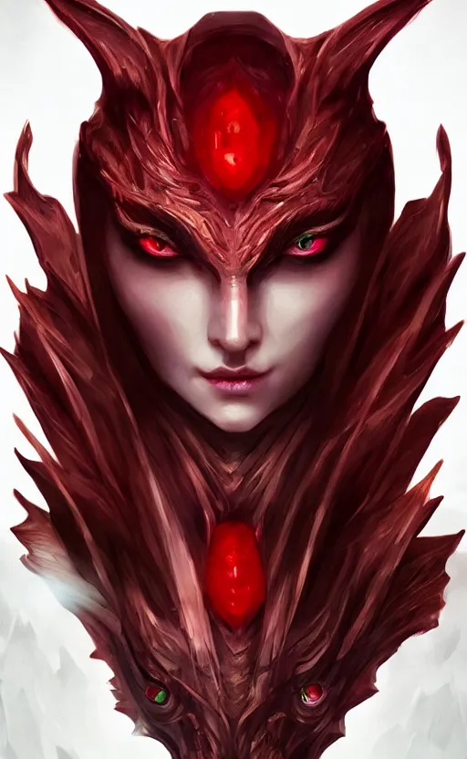 Image similar to face portrait of dragon kin woman, with pretty red ruby eyes, dynamic lighting, fantasy concept art, trending on art station, stunning visuals, creative, cinematic, ultra detailed