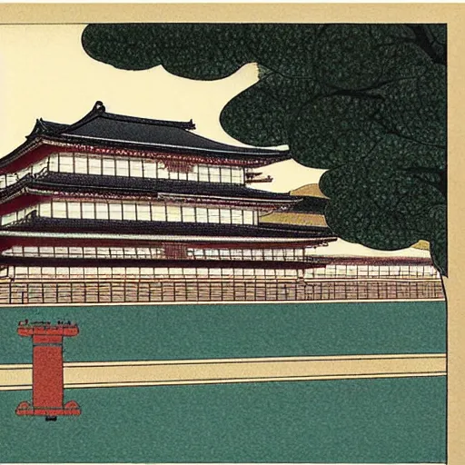 Image similar to the Imperial Palace,Hasui Kawase