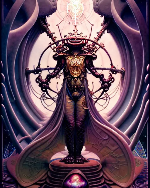 Image similar to the emperor tarot card, fantasy character portrait made of fractals, ultra realistic, wide angle, intricate details, the fifth element artifacts, highly detailed by peter mohrbacher, hajime sorayama, wayne barlowe, boris vallejo, aaron horkey, gaston bussiere, craig mullins