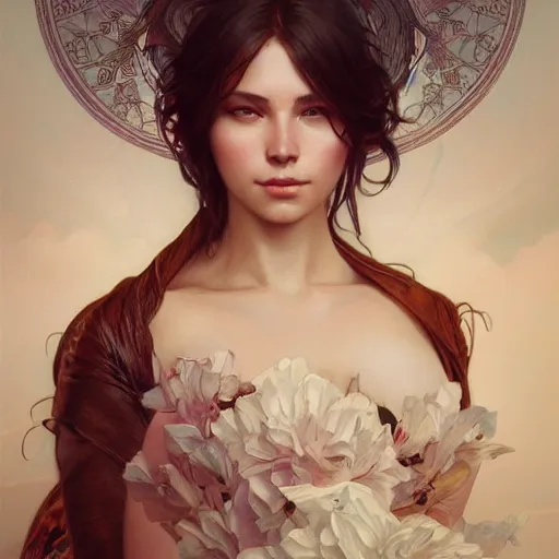 Image similar to ultra realistic illustration, samas aran, intricate, elegant, highly detailed, digital painting, artstation, concept art, smooth, sharp focus, illustration, art by artgerm and greg rutkowski and alphonse mucha