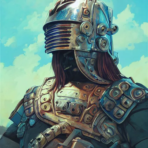 Image similar to cyberpunk viking helmet mask warrior goddess robot ninja fantasy, art gta 5 cover, official fanart behance hd artstation by jesper ejsing, by rhads, makoto shinkai and lois van baarle, ilya kuvshinov, ossdraws