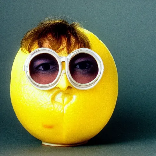 Image similar to john lennon as a lemon mixed with a lemon looks like a lemon, lemon