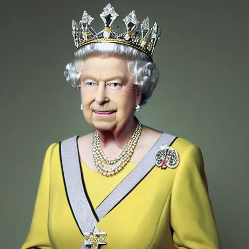 Image similar to queen of england elizabeth as a banana.