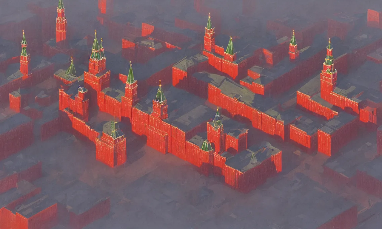 Prompt: red square russia, volumetric shadows, volumetric lighting, concept art, realistic oil painting