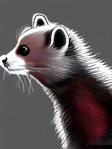 Image similar to beautiful furry art of ferret in smoking, high quality, detailed, digital art