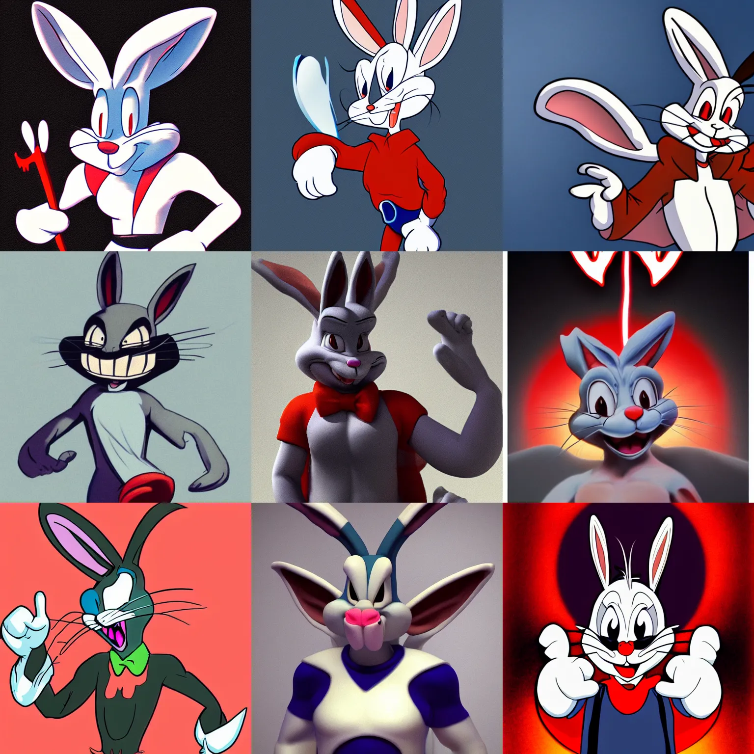 Prompt: bugs bunny as a demon, trending on artstation