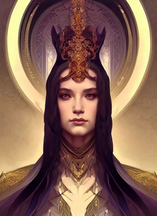 symmetry!! portrait of a female sorcerer, dar fantasy, | Stable ...