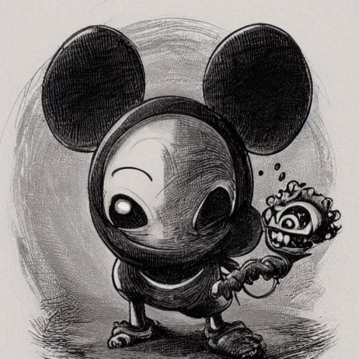Image similar to front view of a demonic evil mickey mouse cyclops one eye, dripping blood, symmetrical, by jean - baptiste monge!!!!!!!!!!!!!!!!!!!!!!!!!!!