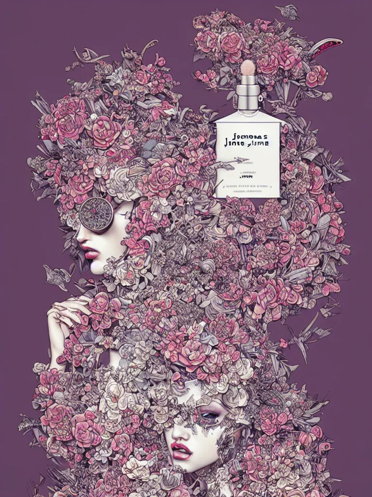 Prompt: fragrance advertising campaign by james jean, highly detailed, intricate