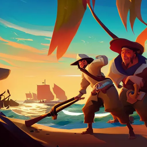 Image similar to painting treasure on sea of thieves game smooth median photoshop filter cutout vector, behance hd by jesper ejsing, by rhads, makoto shinkai and lois van baarle, ilya kuvshinov, rossdraws global illumination