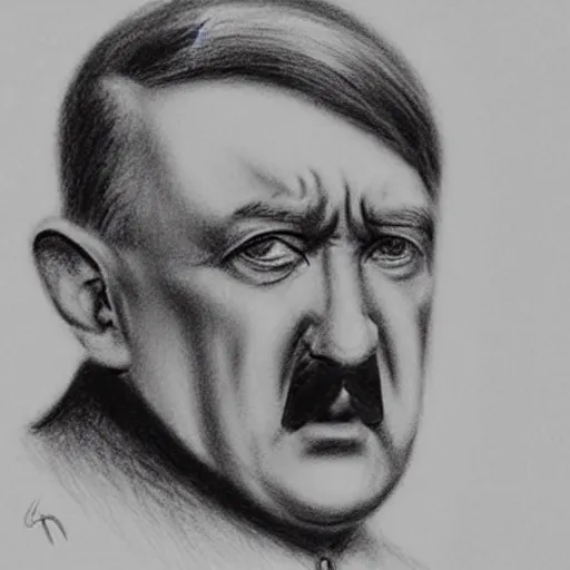 Image similar to milt kahl pencil sketch of adolf hitler