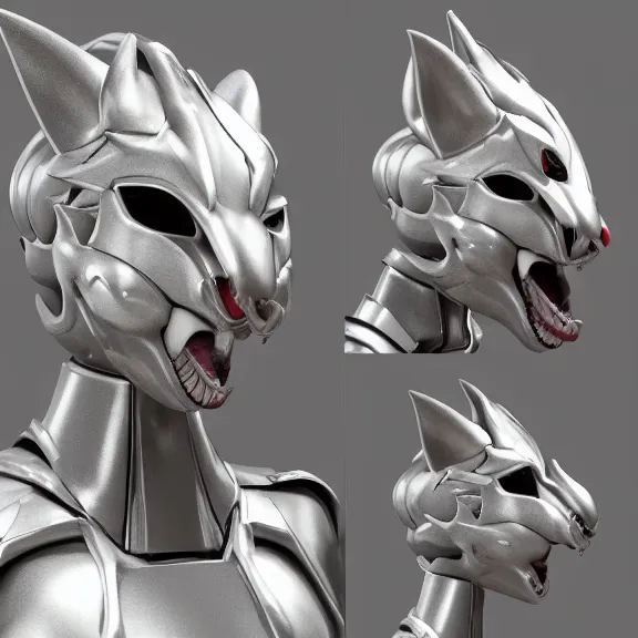 Image similar to detailed bust shot and maw shot of a gigantic goddess elegant beautiful stunning anthropomorphic hot robot mecha female dragon, eating and swallowing a human whole, with sleek silver metal armor and cat ears, OLED visor over eyes, micro art, prey, vore, digital art, mawshot, dragon vore, dragon maw, furry art, high quality, 8k 3D realistic, macro art, micro art, Furaffinity, Deviantart, Eka's Portal, G6