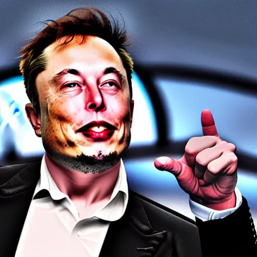 Image similar to elon musk holding a car to his mouth and eating it, highly detailed, extremely high quality, hd, 4 k, 8 k, canon 3 0 0 mm, professional photographer, 4 0 mp, lifelike, top - rated, award winning, realistic, detailed lighting, detailed shadows, sharp, no blur, edited, corrected, trending