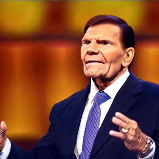 Image similar to kenneth copeland, pace face, death