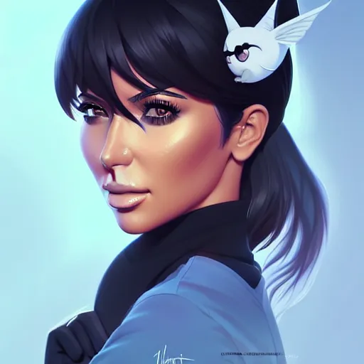 Image similar to kim kardashian, portrait shinkai makoto studio ghibli studio key hideaki anno sakimichan stanley artgerm lau rossdraws james jean marc simonetti elegant highly detailed digital painting artstation pixiv