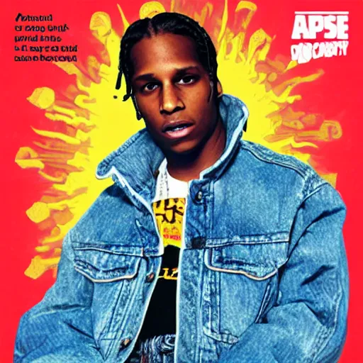 Image similar to asap rocky, on a cereal box