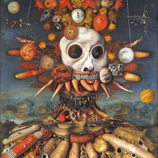 Prompt: Liminal space in outer space by Giuseppe Arcimboldo