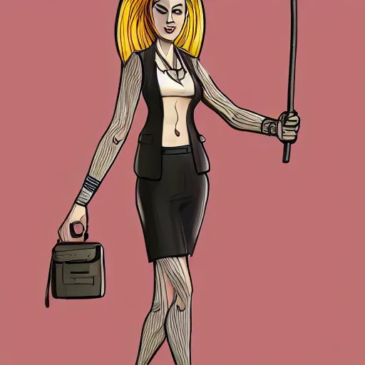 female saul goodman with slender body type, concept