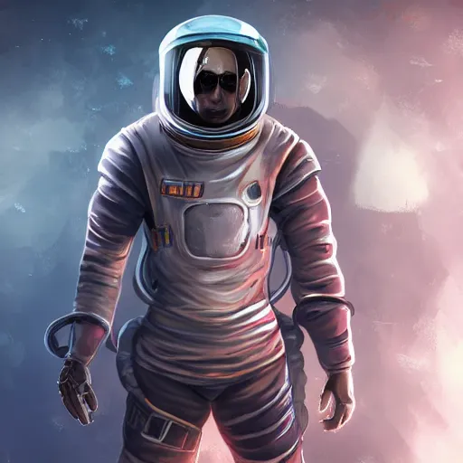 Image similar to technomancer astronaut in the style of riot games