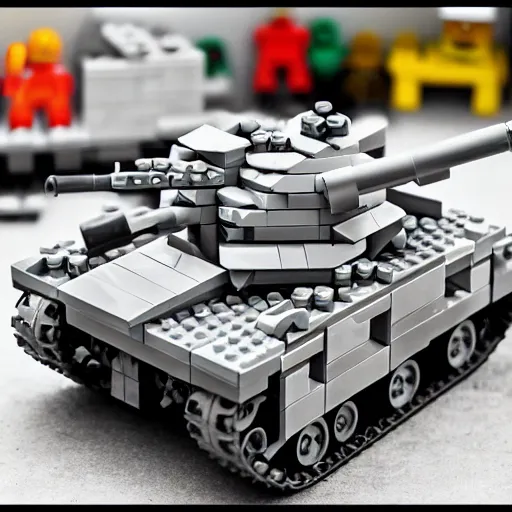 Prompt: realistic lego main battle tank