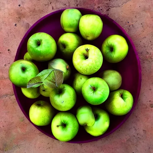 Image similar to one green apple in the middle of a bunch of pink lemons