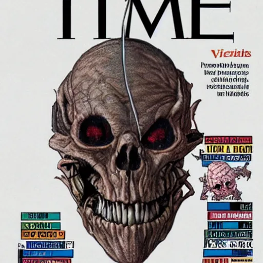 Image similar to Time Magazine cover of Vecna from StrangerThings Series