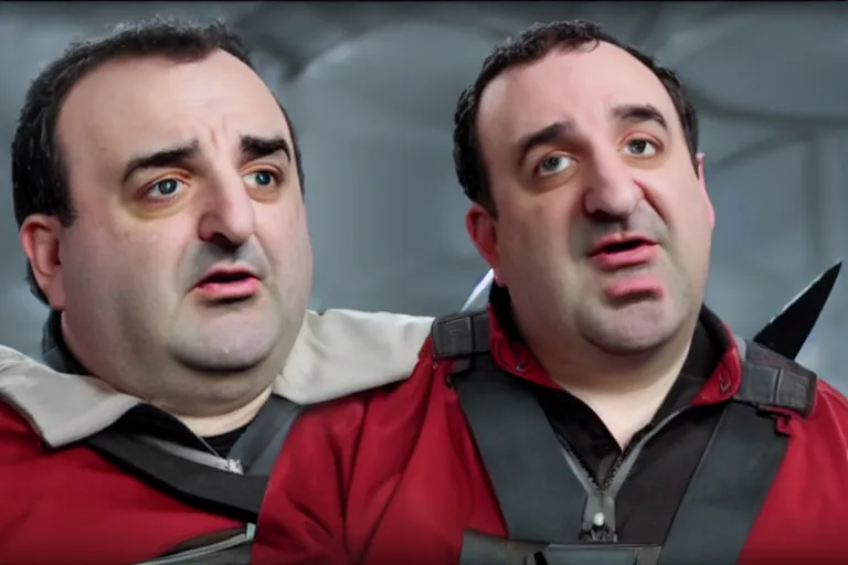 Prompt: Mike Stoklasa of Red Letter Media as a Klingon on the bridge of the Enterprise, HD