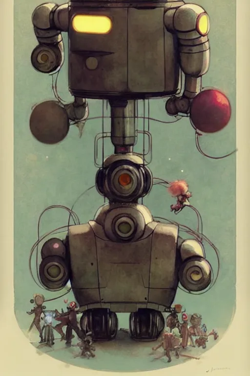 Image similar to ( ( ( ( ( 1 9 5 0 s retro future android robot circus. muted colors. childrens layout, ) ) ) ) ) by jean - baptiste monge,!!!!!!!!!!!!!!!!!!!!!!!!!