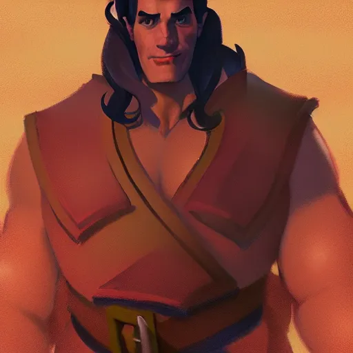 Image similar to disney gaston by greg rutkowski, featured on artstation