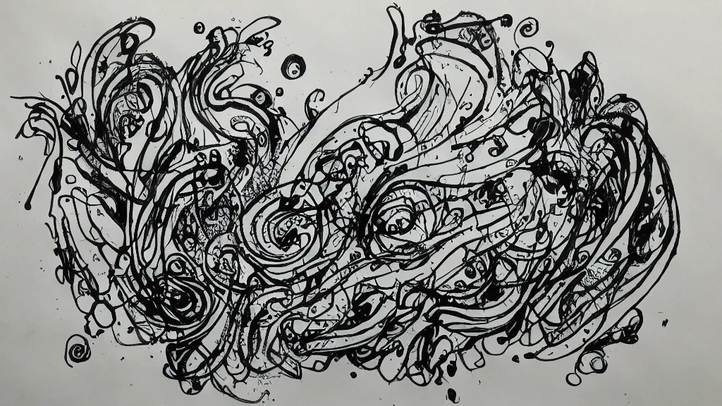 Image similar to ink drawing beneficial inky fugato