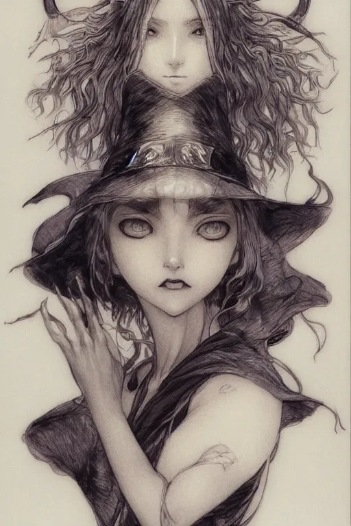 Image similar to Portrait of witch of the moon by Amano Yoshitaka, Kentaro Miura, Claire Wendling ,Krenz Cushart