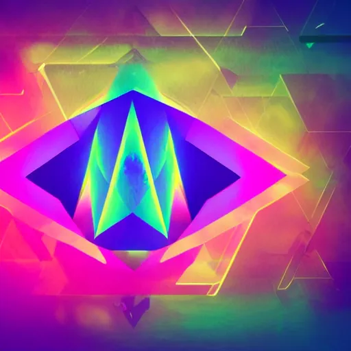 Image similar to Etherium logo from many colors, abstract concept, retrowave synth, digital art