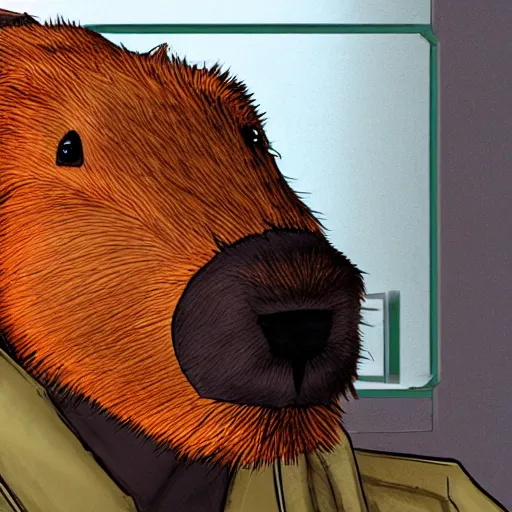 Prompt: a detailed picture of a gordon freeman - capybara chimera