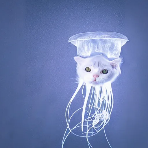 Image similar to a cat - jellyfish - hybrid, animal photography