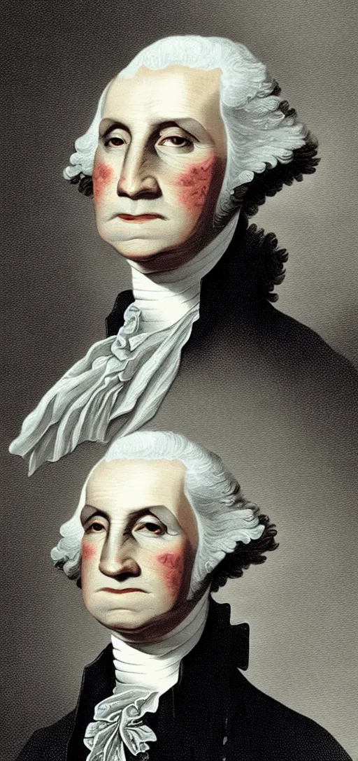 Prompt: george washington as a serpent, body horror, creepy, dark