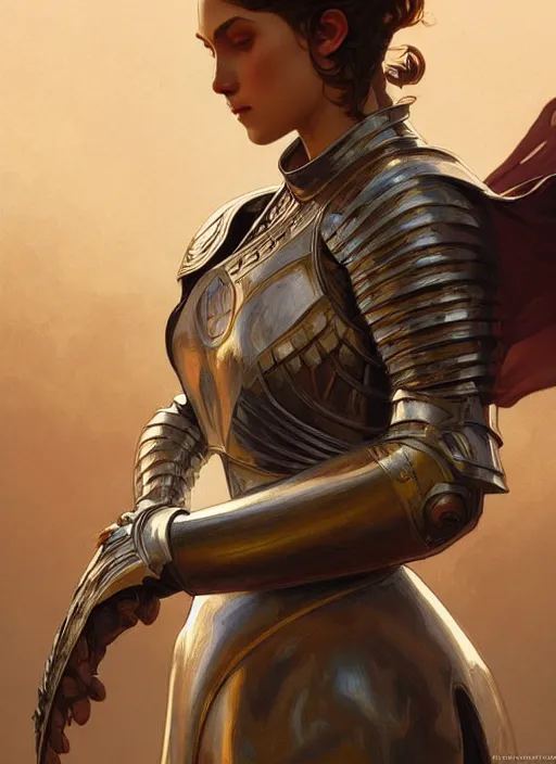 Image similar to a female knight from europe, highly detailed, digital painting, artstation, concept art, wallpaper, smooth, sharp focus, illustration, art by artgerm and greg rutkowski and alphonse mucha