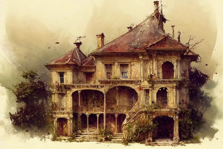 Image similar to (((((a ramshackle palace))))) by Jean-Baptiste Monge!!!!!!!!!!!!!!!!!!!!!!!!!!!