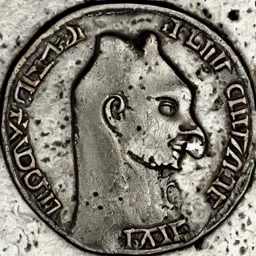 Prompt: medieval coin texture, 4 k, studio lighting, flickr, hyper - detailed