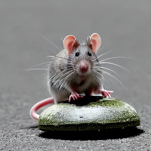 Image similar to A tiny rat doing a cute dance for the enjoyment of humans who are betting on the rats performance in Taiwan.